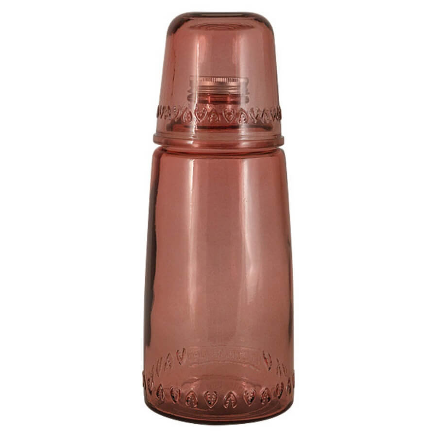 Бутылка для воды 1л со стаканом, Natural  Water, розовые